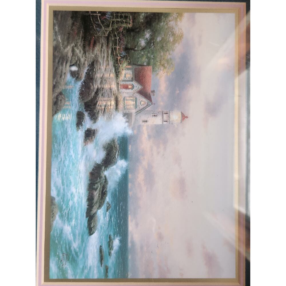 Thomas Kinkade Beacon of Hope Framed Accent Print Lighthouse Cottage w/COA - Picture 4 of 6